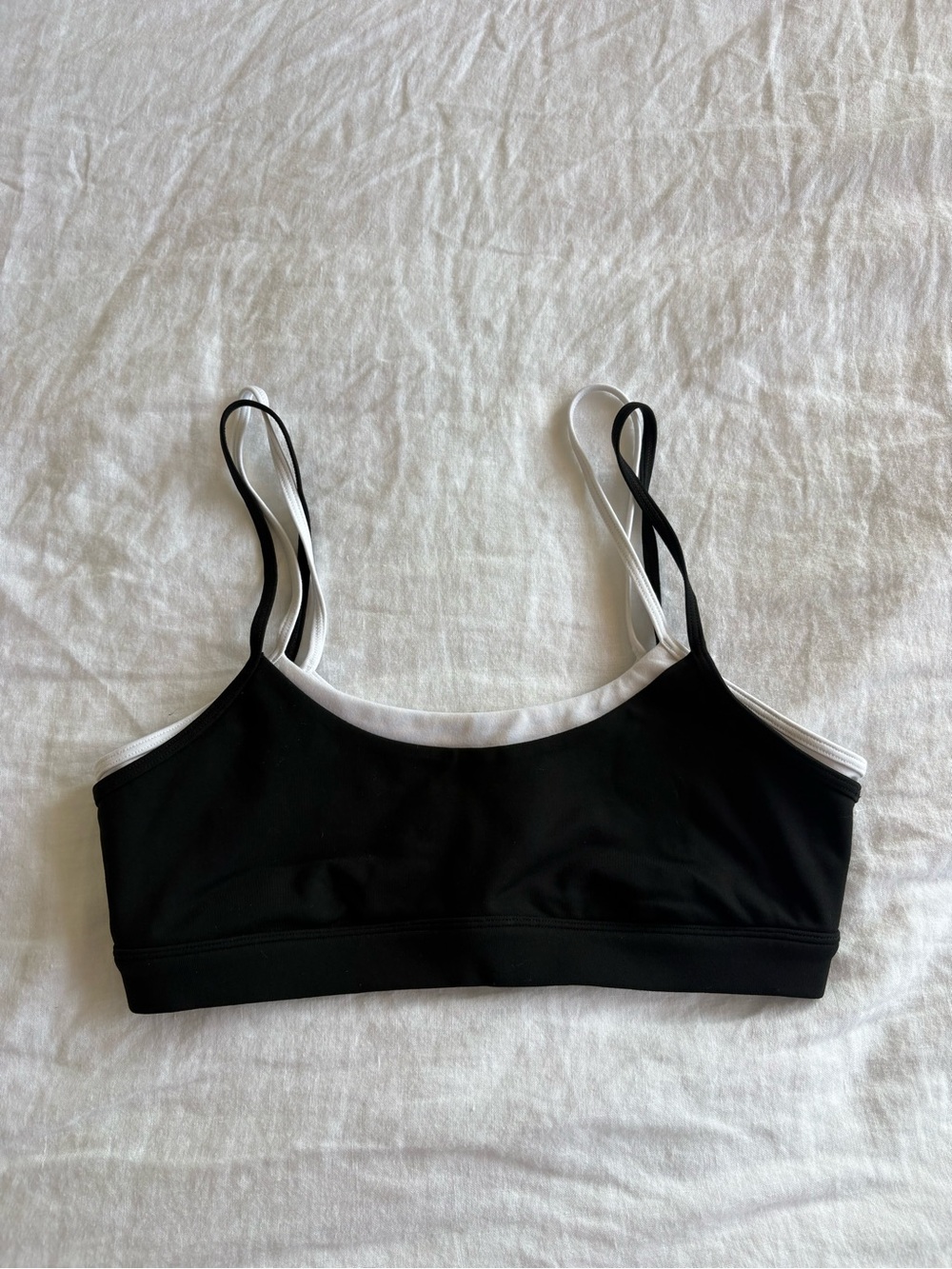 ALO Yoga Black Bralette with White Trim